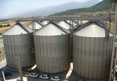 Thermal Insulation Metal Silos For Grain Storage Public Drain Area Suppport