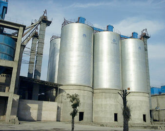 Wheat Galvanized Grain Silo / Fly Ash Storage Silo Manufacturing Plant Support